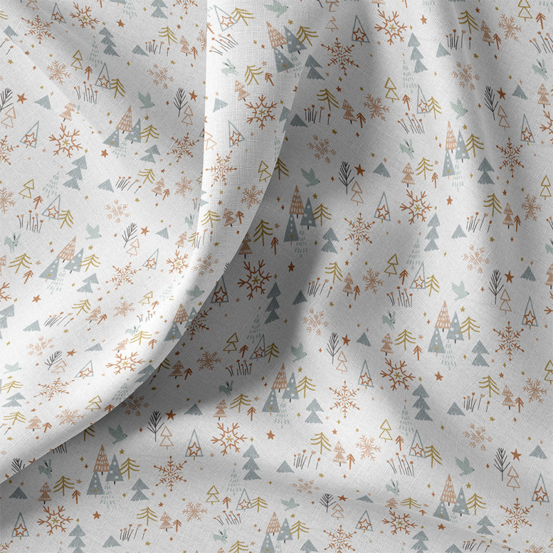 Printed Cotton ENIDE White / Brown Sugar